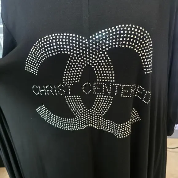 Christ Centered Black Blinged Maxi Dress Sz O/S 
One Size Fits Most - Picture 3 of 7